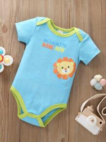 Baby Boy 5pcs/Set Summer Casual Animal Printed Triangle Bodysuit Outfits