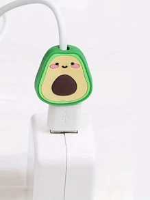2pcs Cute Avocado-Shaped Charging Cable Protectors Compatible With IPhone Charging Cord Protective Case Charger Protector