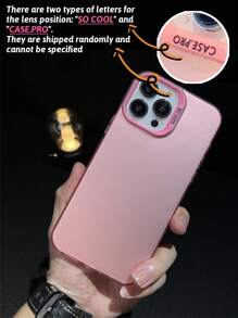 1 件磨砂 IMD 金属质感双层彩色银色电镀按钮手机保护壳 - 粉色 - 查看 3