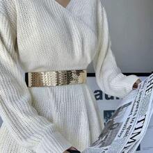 夏季時尚女性腰帶,適合作為女士的禮物 - 金色 - 查看 3