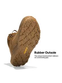 Men's Waterproof Tactical Work Boots Leather Motorcycle Combat Boots Lightweight Non-Slip Hiking Boots For Men - 銅色 - 查看 6