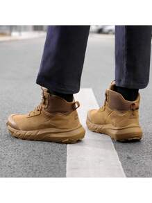 Men's Waterproof Tactical Work Boots Leather Motorcycle Combat Boots Lightweight Non-Slip Hiking Boots For Men - 銅色 - 查看 8