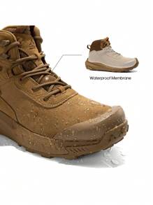 Men's Waterproof Tactical Work Boots Leather Motorcycle Combat Boots Lightweight Non-Slip Hiking Boots For Men - 銅色 - 查看 5