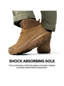 Men's Waterproof Tactical Work Boots Leather Motorcycle Combat Boots Lightweight Non-Slip Hiking Boots For Men - 銅色 - 查看 3