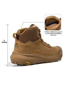 Men's Waterproof Tactical Work Boots Leather Motorcycle Combat Boots Lightweight Non-Slip Hiking Boots For Men - 銅色 - 查看 4
