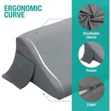 King Headboard Pillow Wedge/Mattress Gap Filler Wedge/Pillow To Close The Gap (0-6") Between Headboard And Mattress,Stop Pillow Falling Down - 灰色 - 查看 2