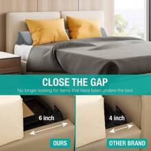King Headboard Pillow Wedge/Mattress Gap Filler Wedge/Pillow To Close The Gap (0-6") Between Headboard And Mattress,Stop Pillow Falling Down - 灰色 - 查看 3