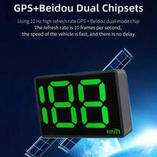 Latest GPS HUD Digital Speedometer Plug And Play For All Cars Big Font KMH MPH Car Accessories - Black - View 2