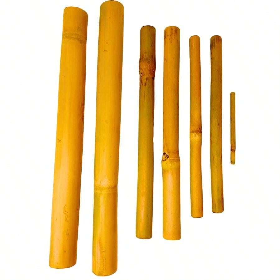Kit 7 Natural Bamboo Sticks Handmade Bambutherapy Body Massage / Whole Body
