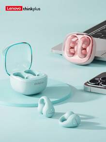 Lenovo 原裝lp13 Tws無線耳機,耳夾式運動遊戲耳塞,高清麥克風耳機 - 墨綠色 - 查看 2