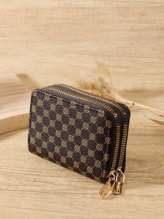 复古双拉链多功能零钱包 多卡位卡片收纳袋 轻便简约 时尚现代 周年纪念 情人节 生日礼物 女孩 女士 女包 学校用品 学校用品 宿舍及返校 学校用品 教师礼物 返校 卡夹 卡夹 钱包 名片夹 信用卡夹 女士卡夹 女士钱包 迷你钱包 钱包 卡包