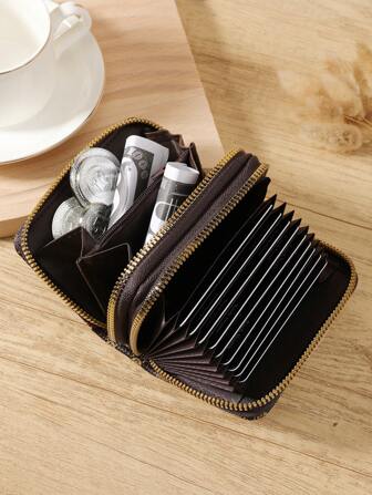 复古双拉链多功能零钱包 多卡位卡片收纳袋 轻便简约 时尚现代 周年纪念 情人节 生日礼物 女孩 女士 女包 学校用品 学校用品 宿舍及返校 学校用品 教师礼物 返校 卡夹 卡夹 钱包 名片夹 信用卡夹 女士卡夹 女士钱包 迷你钱包 钱包 卡包