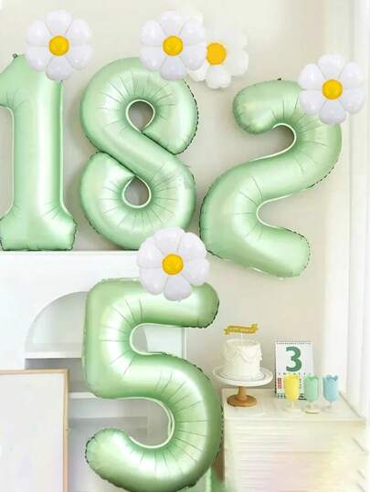 40inch Number Balloon With Daisy Foil Balloon For Birthday Wedding Party Decoration Air Helium, Christmas