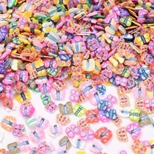 10g Polymer Clay Fruit Flower Sugar Butterfly Love Crown Nail Art Slices, Charms Fimo Slices 3D Polymer Slices For Slime, Lip Gloss Making Supplies And Nail Art Decoration,Cellphone Decorations Valentines