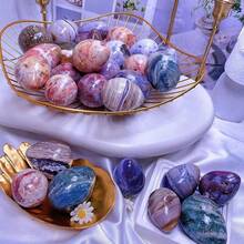 1個天然海洋碧玉蛋形粒狀拋光石,掌心石,水晶,脈輪石,魚缸填充物,花盆魚缸裝飾石,珠寶製作,裝飾,花園,噴泉,其他diy項目 - 黑與白 - 查看 1