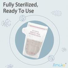 Iimcko® 30入組母乳儲存袋,適用於母乳餵哺的牛奶袋,帶150ml/250ml自立式設計的一次性儲存袋,無漏的牛奶冷凍袋 - 無色 - 查看 8