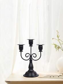 1Pc/1Set European Vintage Iron Candlestick Candlelight Dinner Shooting Props Candlelight Dinner Wedding Table Decoration Decoration,(Candles Are Not Included) For Christmas Decoration, Christmas Gifts, Presents, And Party Favors.Dinner Decor Candle Stand Adorn Party Decor Desktop Adorn Gifts Birthday Graduation - Black - View 6
