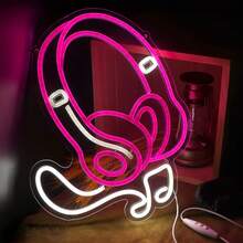 Headphone Neon Sign Wall Decor, Music Studio Led Neon Light, Teen Room Game Room Decor, Game Accessory Bar Party Decorations, Usb Powered - Multicolor - View 6