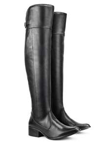 Women Over-The-Knee Boots - 黑色 - 查看 2