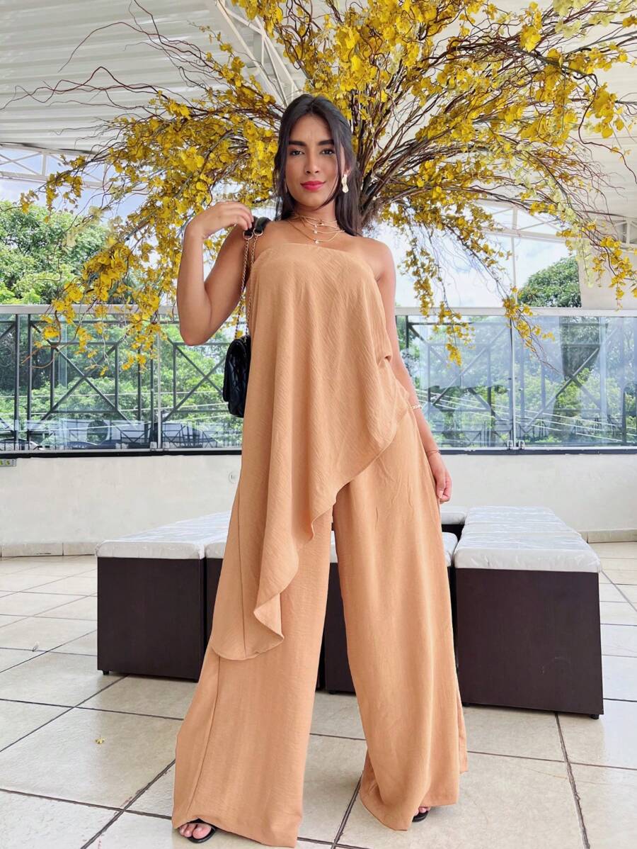 Women Jumpsuits - Apricot - View 1