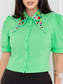 Women Tops - màu xanh lá - Xem 2