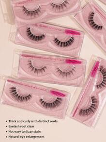 MAANGE 20/32对自然交叉浓密假睫毛，4种款式，包含20支睫毛刷，可重复使用，可选配双头眉刷/镊子/多功能刷，新年礼物，圣诞节睫毛礼盒套装，约会礼物（女士），送给女朋友、妻子、母亲、生日礼物、派对礼物，礼盒包装。 - 黑色 - 查看 8