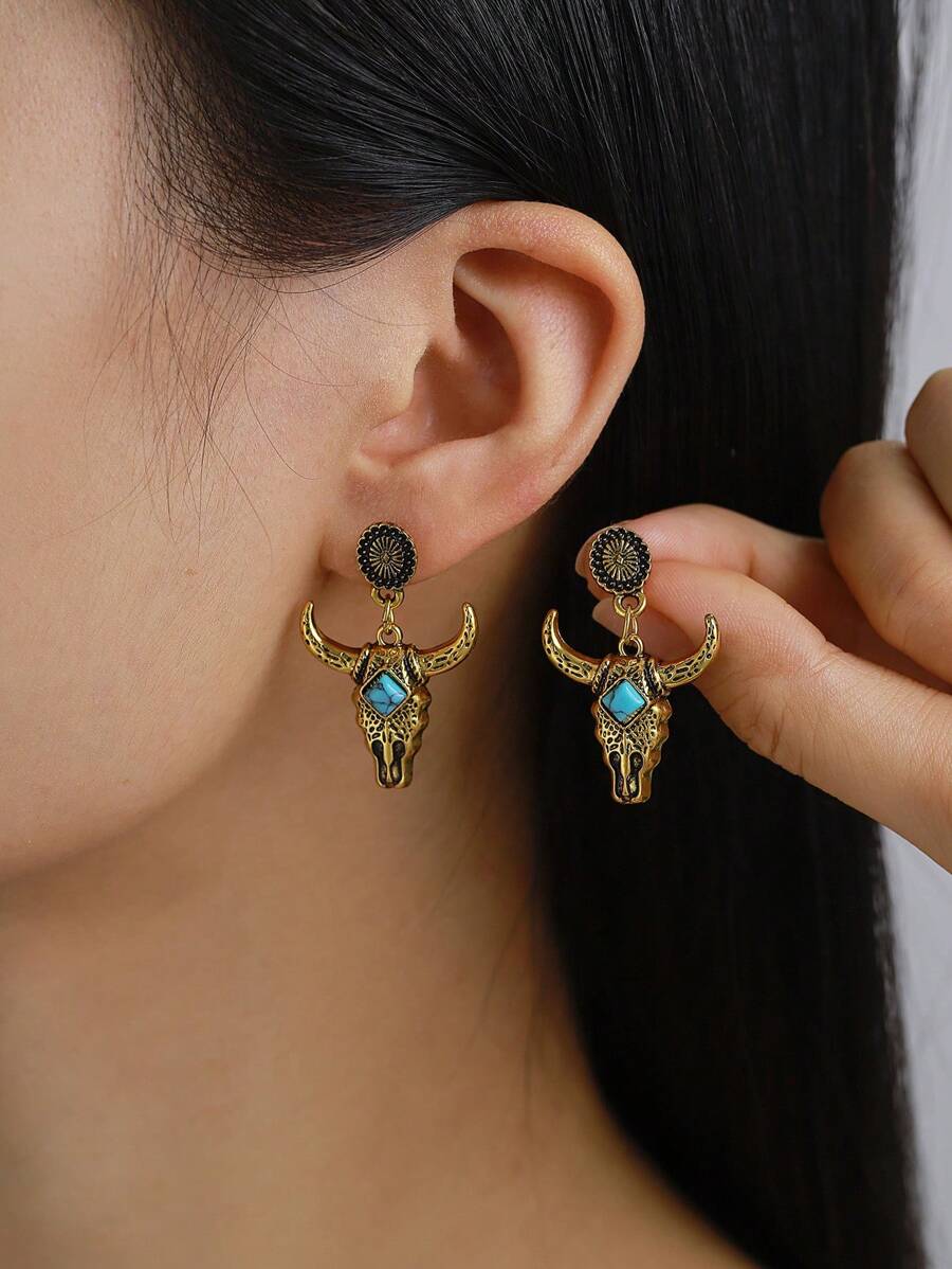Anting Menjuntai - Yellow Gold - View 1