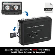 DIGITNOW Cassette Player Standalone Portable Digital USB Audio Music/Cassette To MP3 Converter With OTG Save To USB Flash Drive/No PC Required - Black - View 2
