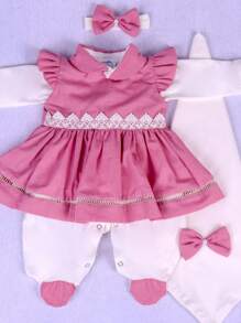 Baby Girls Sets - Màu hồng gỉ - Xem 4