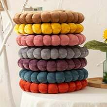 1入組圓形牛奶絨曲奇坐墊,加厚的客廳沙發椅子坐墊 - 藍色 - 查看 4