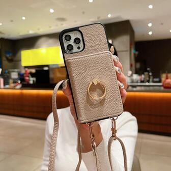 時尚翻蓋式手機殼，配有卡片夾