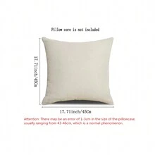 1入格子印花枕套（不包括枕芯） - 橘色 - 查看 4