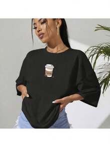 Women T-Shirts - 黑色 - 查看 2