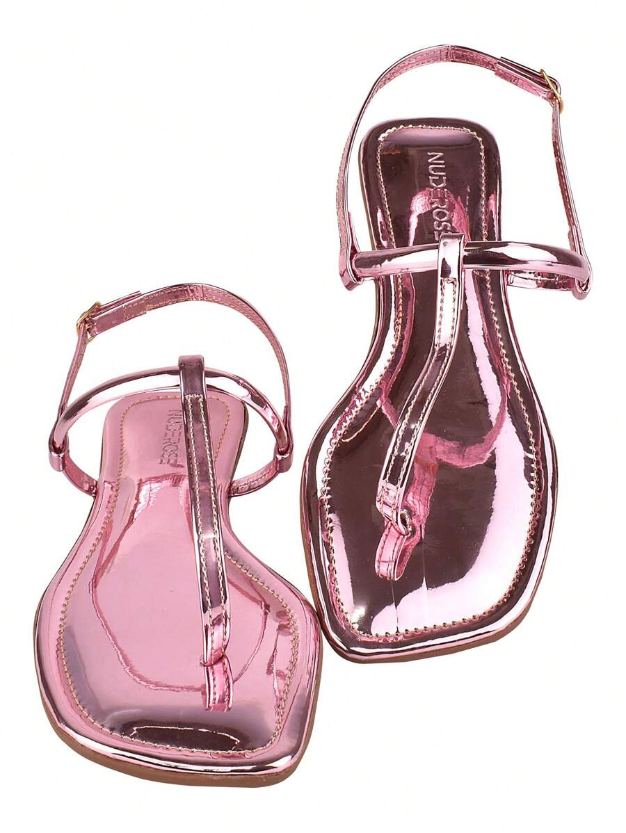 Women Flat Sandals - Rose Gold - View 1
