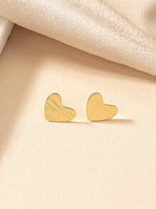 1 đôi Love Hình trái tim Vật rủ xuống Châu Âu và Châu Mỹ Phong cách Phổ biến nhất Thanh lịch Đinh tán tai Hoa tai - Vàng - Xem 5