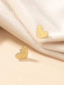 1 đôi Love Hình trái tim Vật rủ xuống Châu Âu và Châu Mỹ Phong cách Phổ biến nhất Thanh lịch Đinh tán tai Hoa tai - Vàng - Xem 2