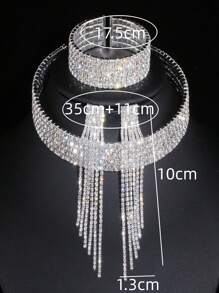 4入組人造珍珠裝飾珠寶套裝 - 銀色 - 查看 3