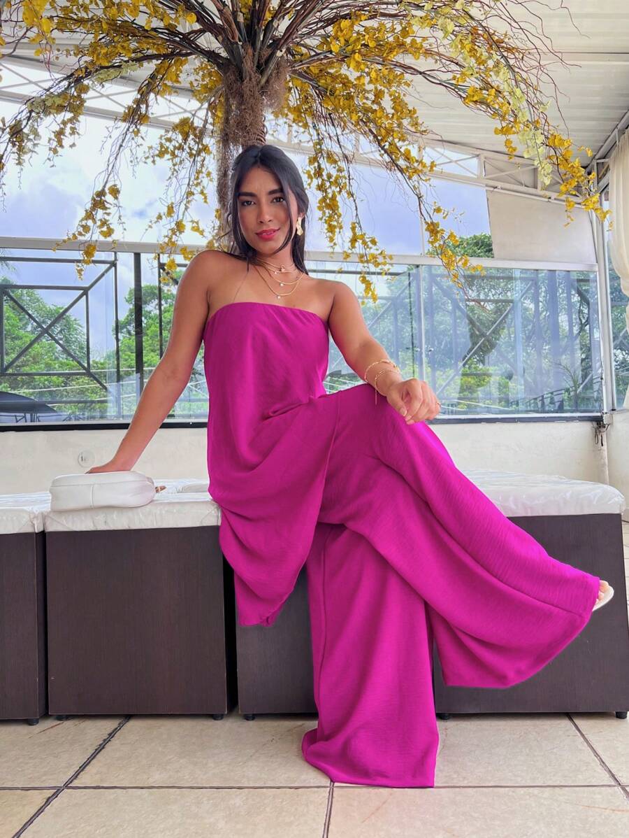 Women Jumpsuits - Violet Purple - View 1