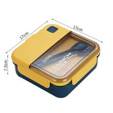 Almuerzo De Plástico Apto Para Microondas, con varios Compartimentos. - Amarillo - Ver 1