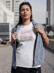 Royale Clothes-White T-Shirt, Dramatic Short Sleeve - 白色 - 查看 2