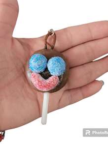Llaveros paleta payaso artesanal 1pz - Café integral - Ver 2