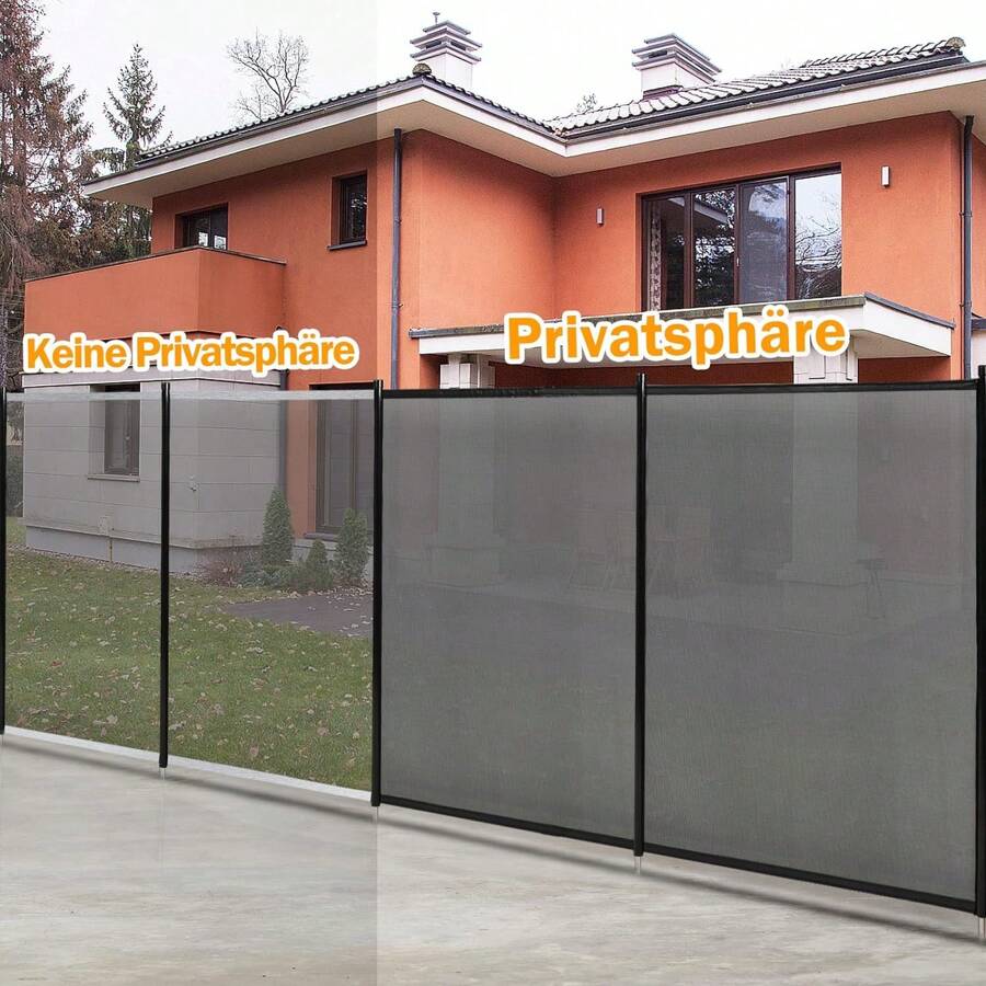 Pool Fence, Child, Protective Fence, Garden, Fence Privacy Screen, Foldable, Pond Fence For Pool, 360 X 125 Cm, Black