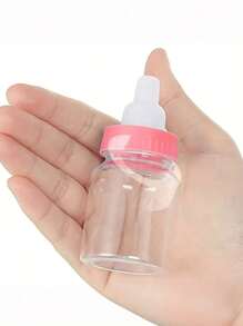 15pcs/Set Funny Bottle Shaped Candy Box, Plastic Candy Container, Milk Bottle Design Candy Gift Box, Party Decoration - Pink - View 4