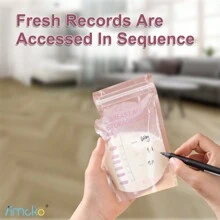 Iimcko® 30入組母乳儲存袋,適用於母乳餵哺的牛奶袋,帶150ml/250ml自立式設計的一次性儲存袋,無漏的牛奶冷凍袋 - 無色 - 查看 6