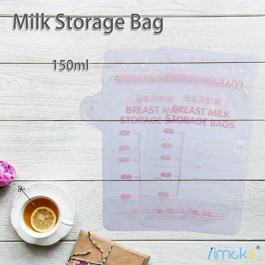 Iimcko® 30入組母乳儲存袋,適用於母乳餵哺的牛奶袋,帶150ml/250ml自立式設計的一次性儲存袋,無漏的牛奶冷凍袋