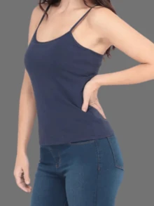 BLUSA TIRANTES MUJER - Azul Marino - Ver 2