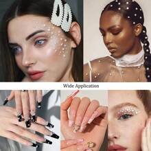 3mm/4mm/5mm/6mm 3D Pearl Face Jewels Eyeshadow Stickers Self Adhesive Face Body Eyebrow Diamond Nail Stickers Diamond Decoration