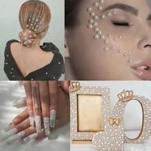 3mm/4mm/5mm/6mm 3D Pearl Face Jewels Eyeshadow Stickers Self Adhesive Face Body Eyebrow Diamond Nail Stickers Diamond Decoration