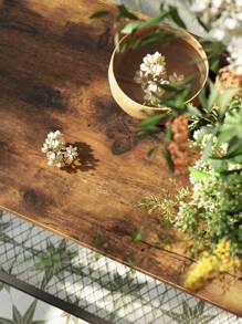 VASAGLE Mesa de Consola Mesa de Pasillo con 2 Estantes de Malla Aparador para Salón Pasillo 1015 x 35 x 80 cm Metal Diseño Industrial Marrón Rústico Negro - Marrón - Ver 5