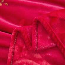 Chăn ga gối nỉ màu đỏ họa tiết hoa, 1 chiếc - Bauhinia - Xem 10